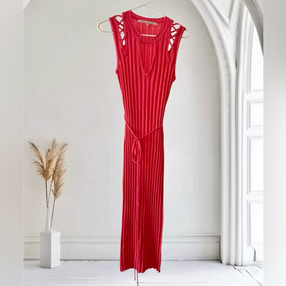 Rachel - Rachel Roy M Bright Pink Knit Sleeveless Dress